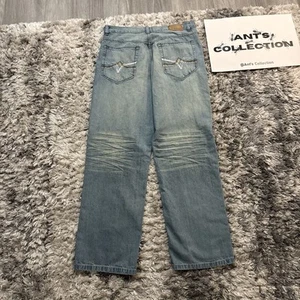 Jeans vintage Mecca denim uomo taglia 38x34 ricamato ampio hip hop Y2K anni '90 - Foto 1 di 8