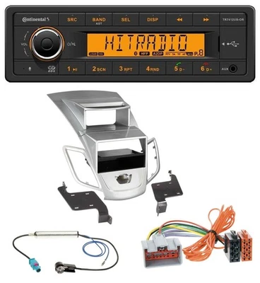 Continental MP3 Bluetooth AUX USB Autoradio für Ford Fiesta Display 08-10 silber - Bild 1 von 4