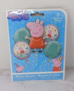 PEPPA PIG 5 Pieces Balloons Set Birthday Party Decorations Large Foil Balloon - Picture 1 of 3