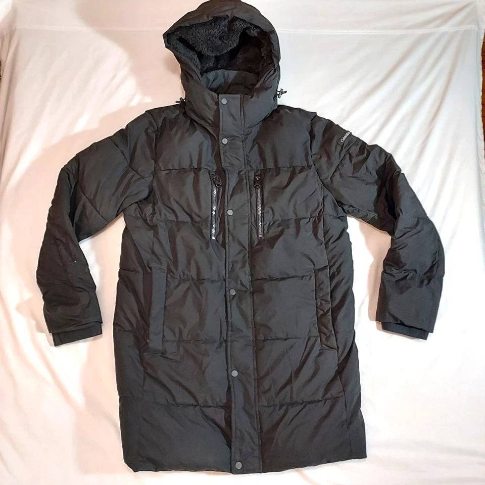 Abrigo Hombre MEDIANO Calvin Klein Sorona Aura Puffer Parka con Capucha NEGRO, Broches de presión Foto 1 de 4