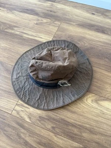 Vintage Barbour Wax Bucket Brown Hat Races Women’s Check Pattern S 54 Cm Inside - Picture 1 of 12
