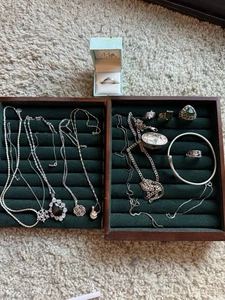 Sterling Silver 925 Jewelry Lot – Chains, Rings, Pendant, Bracelet - Picture 1 of 5