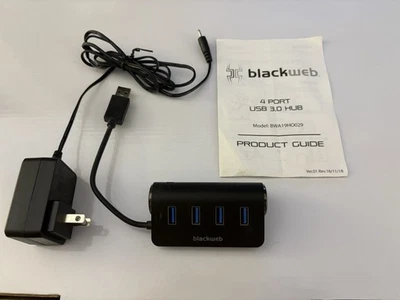 Blackweb 4 Port USB 3.0 Hub BWA19H0029 - Image 1 of 4
