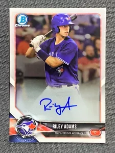 Riley Adams BCPA-RAD Autograph Chrome Topps Blue Jays Baseball Card MLB 2018 - Picture 1 of 4