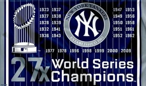 (2) 27X World Series Champions New York Yankees Vinyl Stickers 5x3 Car Decal - Picture 1 of 1