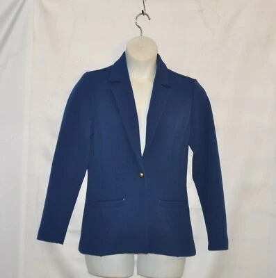 Blazer Joan Rivers tejido texturizado con botones abovedados talla 20W azul pizarra Foto 1 de 2