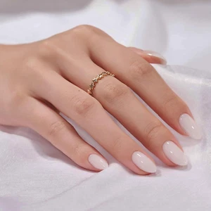 White Press on Nails Short - Soft Gel Press on Nails Almond, White Glue on Nails - Picture 1 of 8