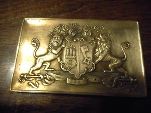 1914 Bronze Plakette Hamberg Bremen Feuerversicherung Co Hamberg Germany J W Sheffey - Bild 1 von 4