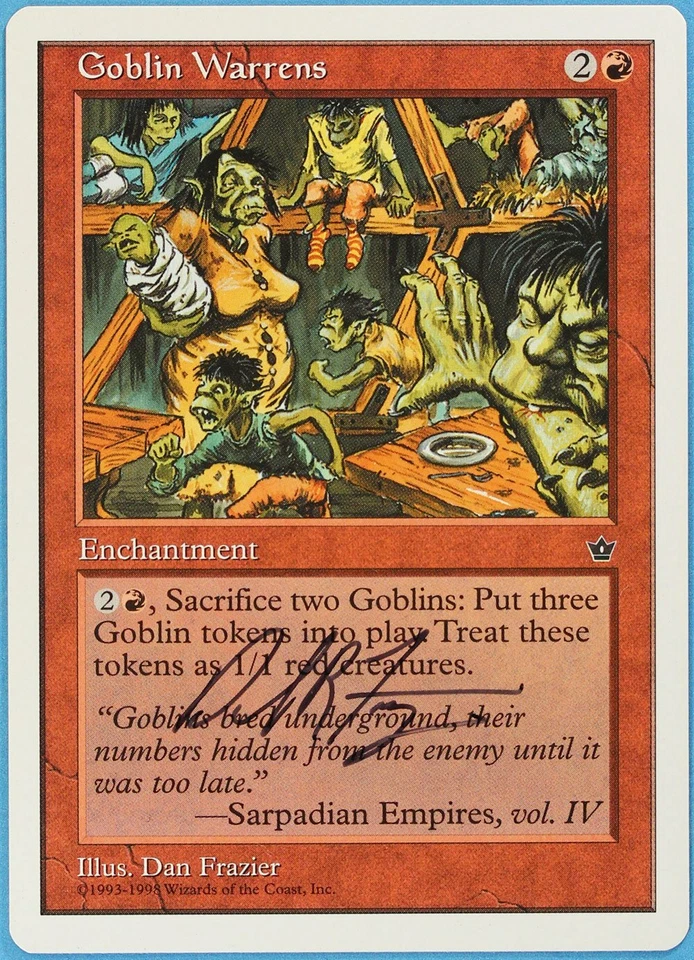 Goblin Warrens Anthologies NM Red Special Artist Signed CARD (s2467) ABUGames - Image 1 of 1