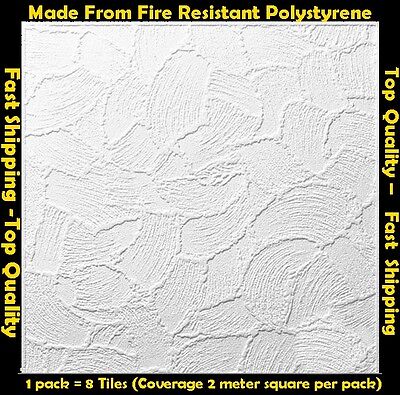 4M² Polystyrene Ceiling Tile Wall Panel Flame Retardant Fire Resistant Valencia • 29.49£