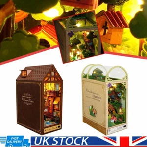 3D Wooden Puzzle DIY Decor Bookend Book Nook Shelf Alley Stand Bookshelf Insert - Picture 1 of 56