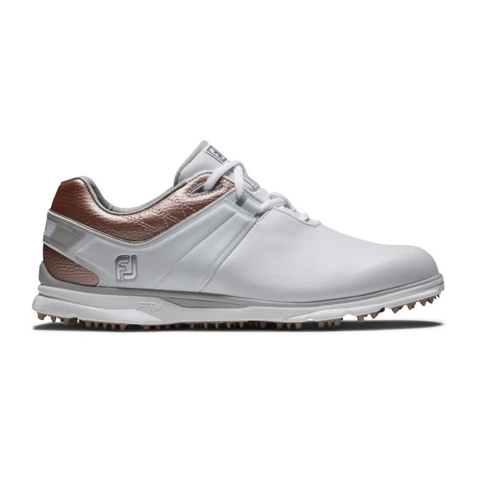 FootJoy Women's Pro SL Golf Shoes - 98140 White/Rose Gold - Image 1 of 4