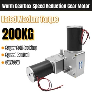 DC 12V/24V Worm Gear Speed Reducer Gearbox Electric Gear Motor High Torque New - Picture 1 of 12