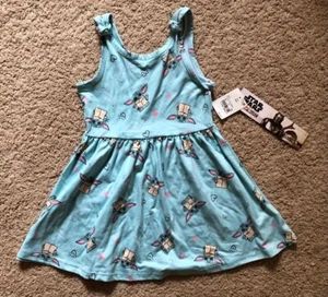 NWT! STAR WARS The MANDALORIAN Baby YODA Dress! Color MINT, Size 18M (Months) - Picture 1 of 7