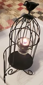 Bird Cage Metal Tea Candle Holder.13"H X 4.5"W freestanding - Picture 1 of 8
