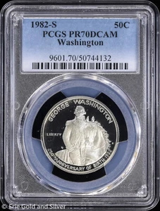 1982-S 50C Proof George Washington Commem Half Dollar PCGS PR 70 DCAM - Picture 1 of 4