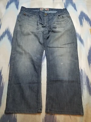 Monarchy 牛仔裤男式尺寸 38x30 (27) 蓝色牛仔直筒褪色破旧  — 第 1/4 张图片