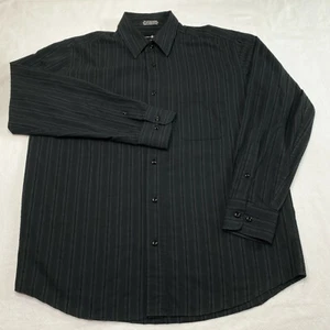 Polo Club Mens Top sz L Black Striped Button Up Lightweight Regular Fit Casual - Picture 1 of 11