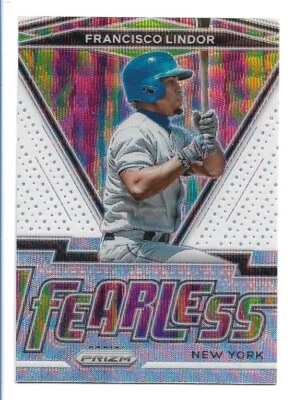 Francisco Lindor 2021 Panini Prizm Fearless White Wave #FR-6 - New York Mets - Image 1 of 2