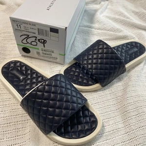 APL Men's Lusso Slides Sandal Quilted ATHLETIC PROPULSION LABS Blue 11 New - Picture 1 of 1