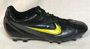 Nike Rio II FG Soccer Cleats / Football Boots - Black w/Yellow Swoosh Mens 11.5