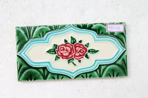 Japan antique art nouveau vintage majolica border tile c1900 NH4350 Cover