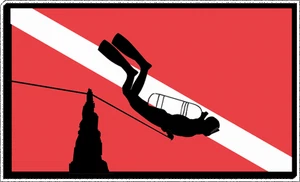 Cave Diver on Flag Decal / Sticker 200-11 - Picture 1 of 1