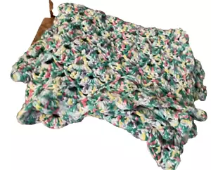 Manta de ganchillo parche afgano multicolor 54x40 de colección - Imagen 1 de 1