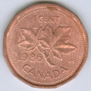 CANADA - 1986 CANADIAN 1 CENTS COIN MONEY - Picture 1 of 2