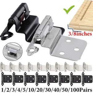 Lote de bisagras offset de 3/8" para puertas de gabinete de cocina montaje facial con cierre automático - Imagen 1 de 11