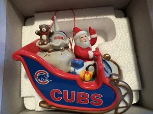 Chicago Cubs 2008 Danbury Mint Porcelain Ornament Santa Toys Sleigh MLB Baseball - Picture 1 of 3