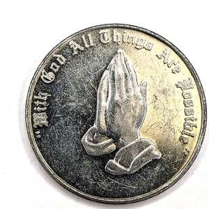Moneda Ficha Cristiana De Colección "Con Dios Todas las Cosas Posibles" Iglesia Noroton Suerte 6C - Imagen 1 de 3