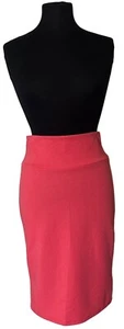 LuLaRoe Brand Pencil Midi Skirt Pink Salmon Color Polyester Blend Women's Size M - Picture 1 of 11