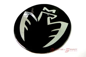 40 MM. GLOSSY BLACK FIBER CHROMED MIDSHIP LOGO HORN EMBLEM MR2 SPYDER MR-S JDM - Picture 1 of 4