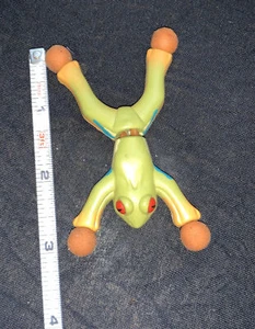 Vintage Green Tree Frog Toy Stretchy Arms 3” - Picture 1 of 4