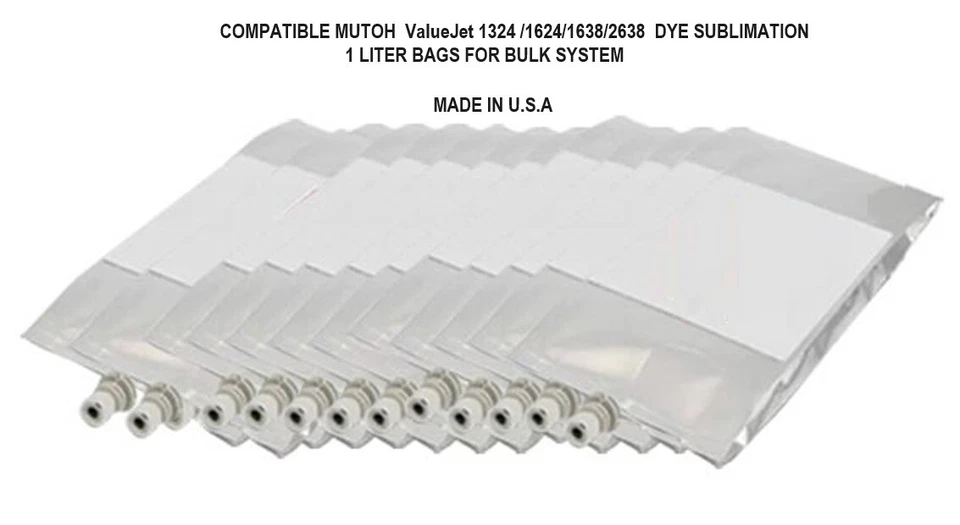 COMPATIBLE DYE SUBLIMATION INK MUTOH VALUEJET 1324 /1624/1638/2638 1,000ML BAG - Image 1 of 1