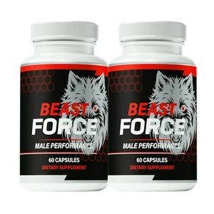 2-Pack Beast Force Pills - BeastForce Male Maximum Performance - 120 Capsules - Picture 1 of 5