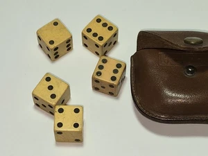 VERY old J.S. Co NYC leather snap case & dice - Picture 1 of 6