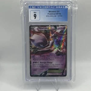 🔥 CGC 9 COMME NEUF 2015 Pokemon XY BREAKTHROUGH MEWTWO EX 62/162 PSA 9 COMME NEUF - Photo 1/2