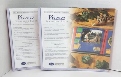 2 PK Creative Memories 7x7 Pizzazz álbum de recortes páginas azules borde rojo 12 hojas de repuesto Foto 1 de 4