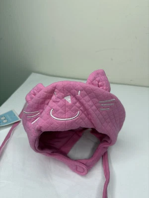 Toddler Girls One Size Pink Cat Hat Chinstrap Kitty Jane Seymour This One NEW - Image 1 of 4