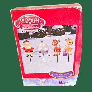 Rodolfo el Reno Nariz Roja Luces Decoración Iluminado Camino Marcadores Santa - Imagen 1 de 3