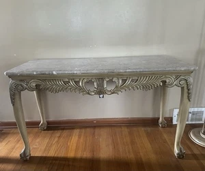 Elegant Furniture Trio - Granite/Wood Coffee Table, Console Table, and Lamp Set - Picture 1 of 10