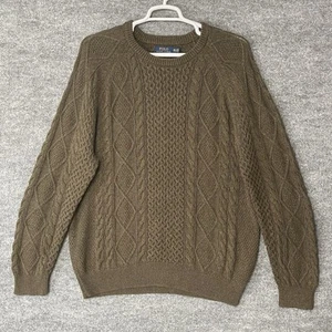 Polo Ralph Lauren Cable Knit Sweater Men's XXL 2XL Brown Chunky Fisherman Cotton - Picture 1 of 6
