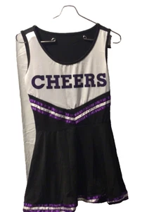 New Adult Costume Cheerleader Black Purple Trim Size Large? - Picture 1 of 3