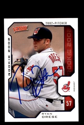 Signed Baseball Card Auto 2002 Upper Deck Victory #519 Ryan Drese Indians - Image 1 of 2