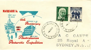 1962 AAT 50th Anniversary 1911 Aust Antarctic Expedition - Baker & Maloney FDC - Picture 1 of 2