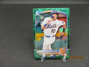 2025 Bowman Chrome Propsects Carson Benge Green Grass /99 Mets - Bild 1 von 6