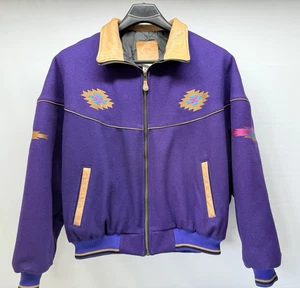 Chaqueta de bombardero occidental azteca de colección MWG MID-WEST GARMENT CO. para hombre XL mezcla de lana - Imagen 1 de 12