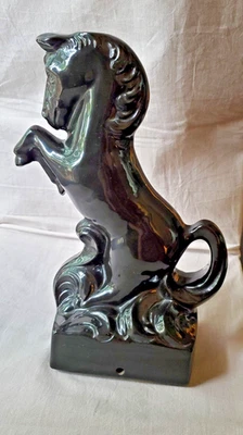 Vintage Black Horse Stallion Ceramic Lamp (Base Only) Statue MCM Glossy - Image 1 of 4